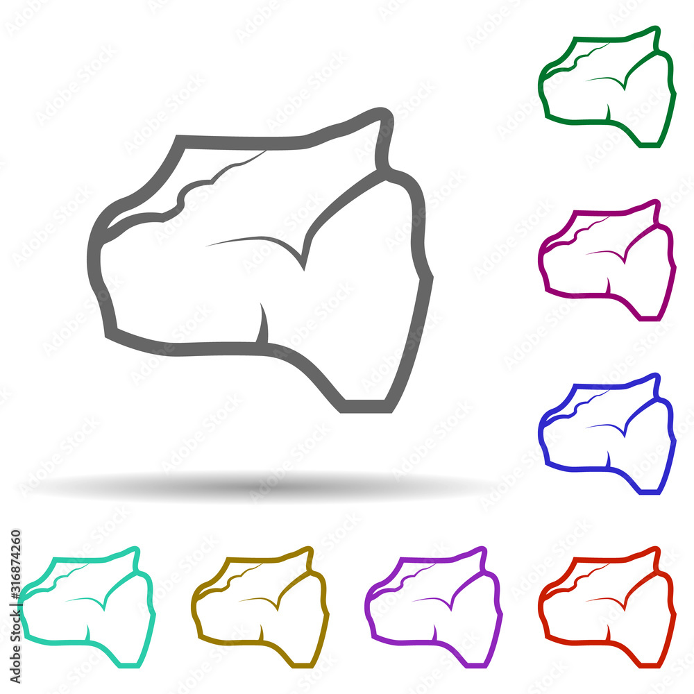 Poster malachite in multi color style icon. simple thin line, outline vector of row matterial icons for ui 