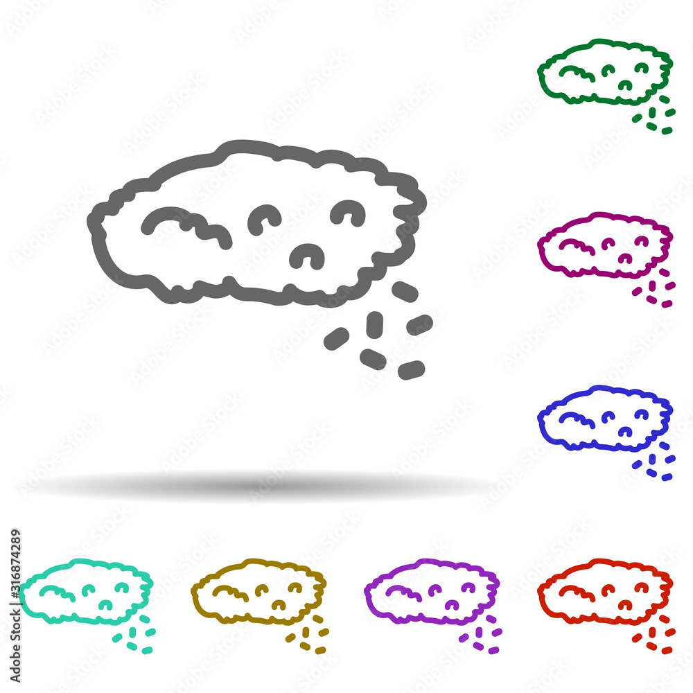 Poster granules field in multi color style icon. simple thin line, outline vector of row matterial icons fo