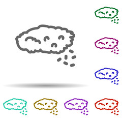 Granules field in multi color style icon. Simple thin line, outline vector of row matterial icons for ui and ux, website or mobile application