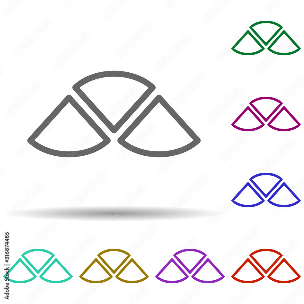 Poster fire wood in multi color style icon. simple thin line, outline vector of row matterial icons for ui 