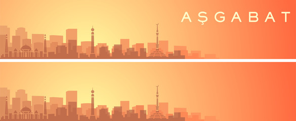 Ashgabat Beautiful Skyline Scenery Banner - obrazy, fototapety, plakaty