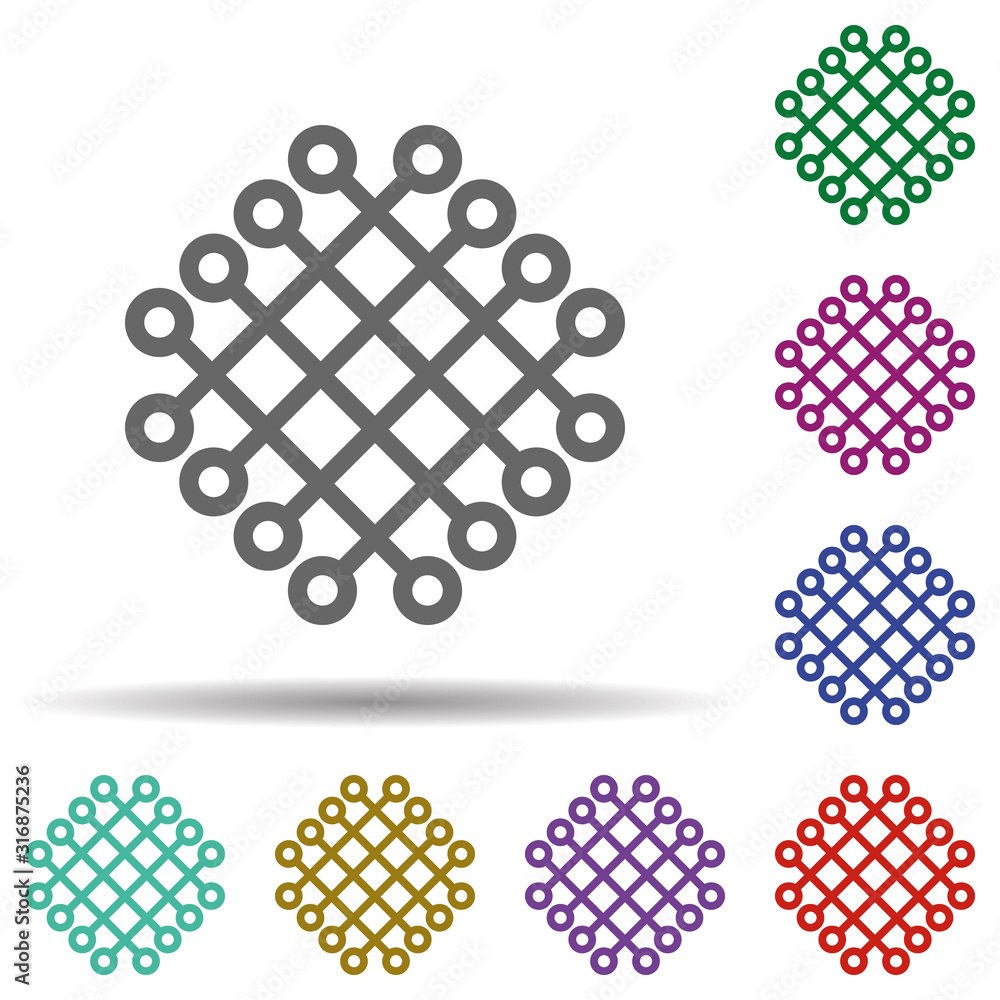 Poster fishing net in multi color style icon. simple thin line, outline vector of seaside icons for ui and 