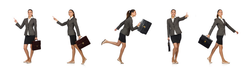 Businesswoman in business concept isolated on white