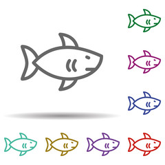 Shark in multi color style icon. Simple thin line, outline vector of seaside icons for ui and ux, website or mobile application