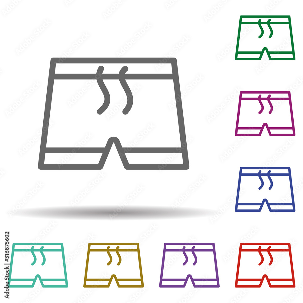 Poster swimsuit in multi color style icon. simple thin line, outline vector of seaside icons for ui and ux,