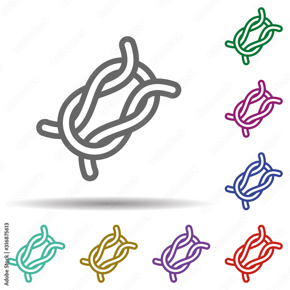 Poster rope in multi color style icon. simple thin line, outline vector of seaside icons for ui and ux, web