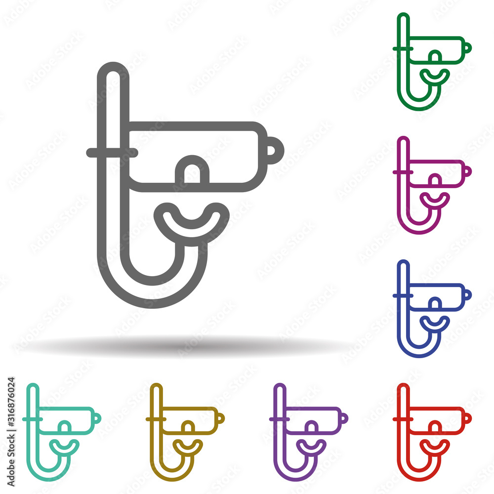 Poster snorkel in multi color style icon. simple thin line, outline vector of seaside icons for ui and ux, 