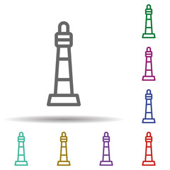 Lighthouse in multi color style icon. Simple thin line, outline vector of seaside icons for ui and ux, website or mobile application