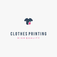 T-shirt with ink drops logo design inspiration. Suitable for t-shirt printing