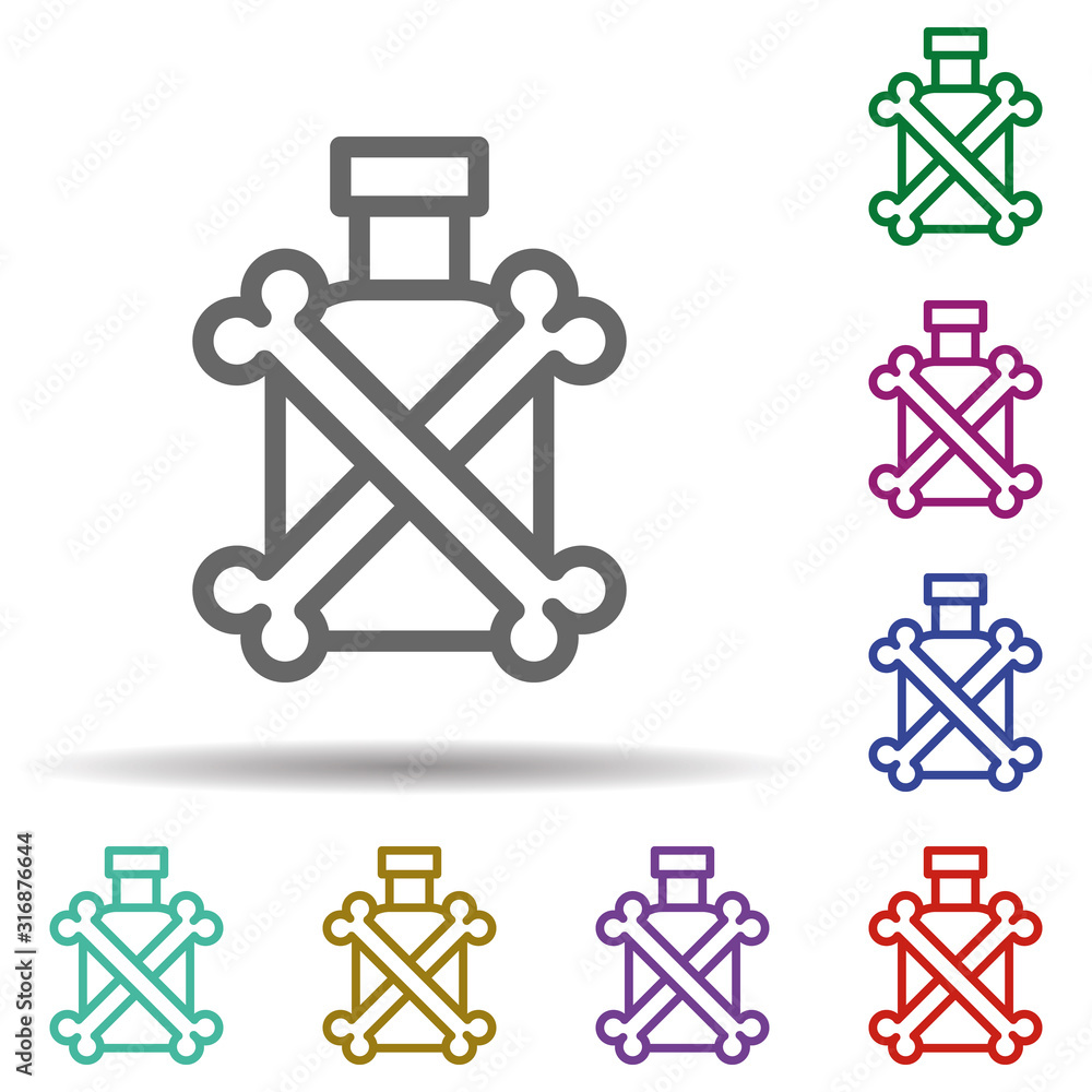 Poster rum in multi color style icon. simple thin line, outline vector of seaside icons for ui and ux, webs
