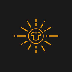 Simple mono line or outlined t-shirt logo with line around 