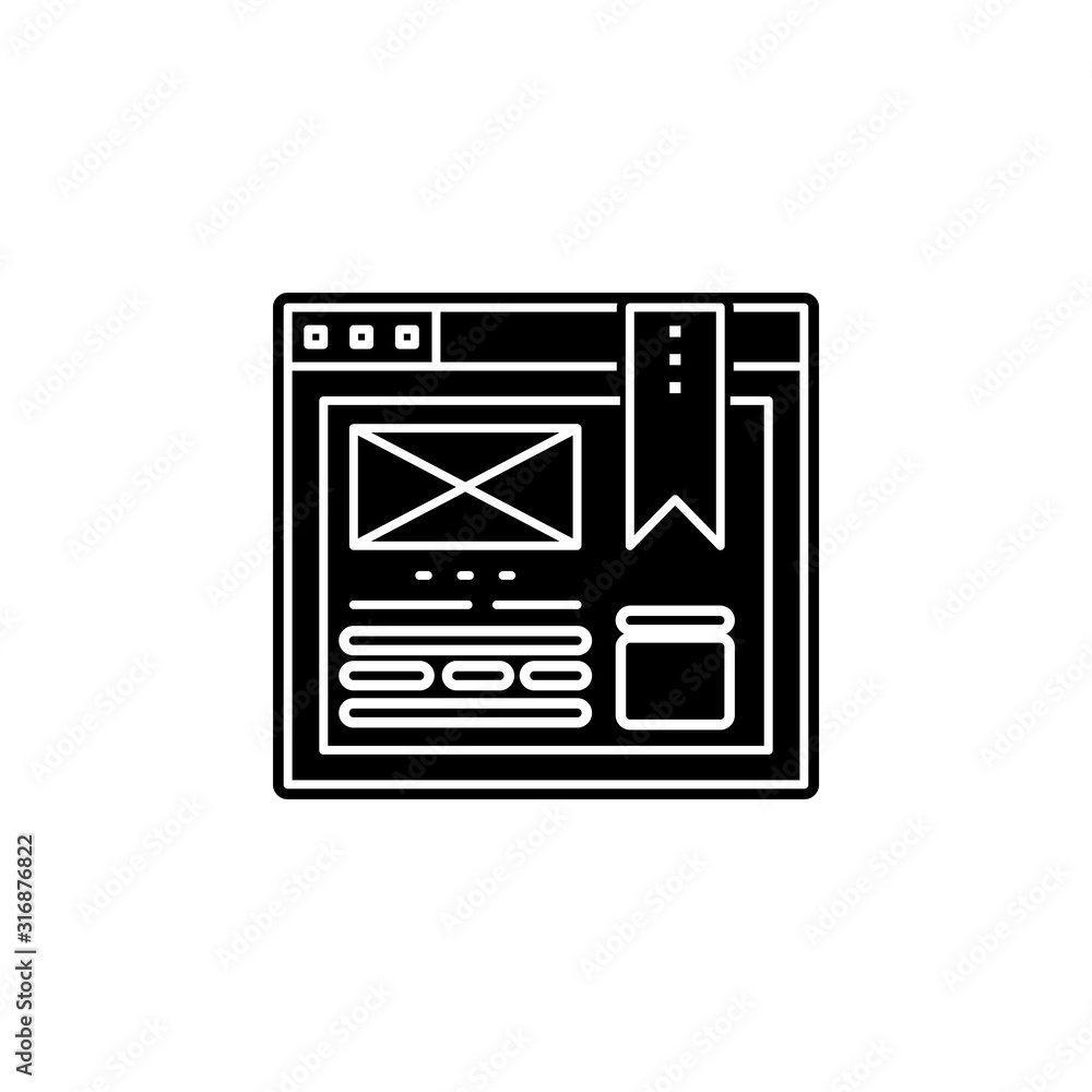 Poster favorites sites icon. simple glyph, flat vector of seo and web optimization icons for ui and ux, web