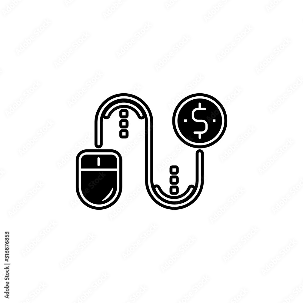 Poster pay per click icon. simple glyph, flat vector of seo and web optimization icons for ui and ux, websi