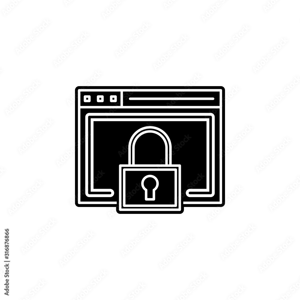 Poster web security icon. simple glyph, flat vector of seo and web optimization icons for ui and ux, websit