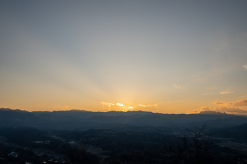 sunset in the mountains