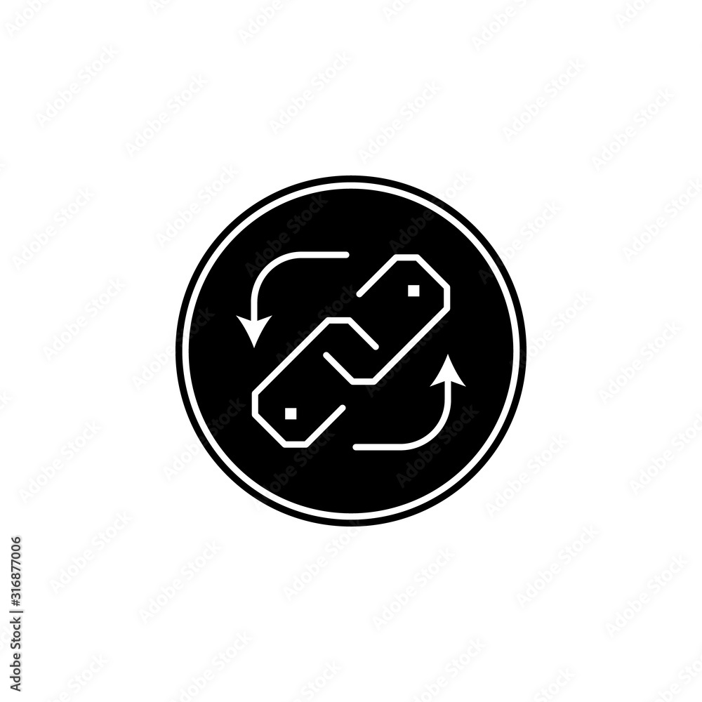Aufkleber backlinks icon. simple glyph, flat vector of seo and web optimization icons for ui and ux, website o