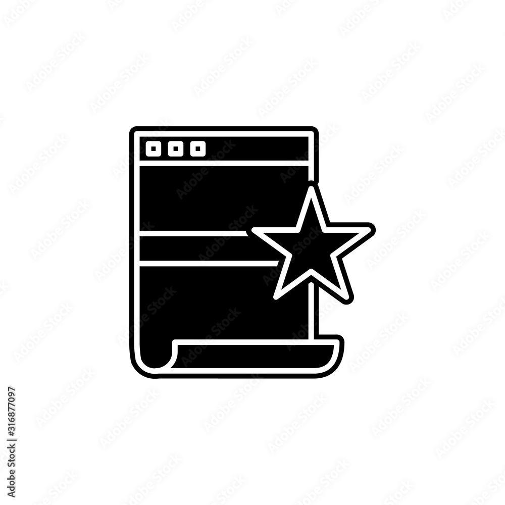 Poster favorite page icon. simple glyph, flat vector of seo and web optimization icons for ui and ux, websi