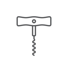 Corkscrew line icon. Minimalist black icon isolated on white background. Corkscrew simple silhouette. Web site page and mobile app design vector element.