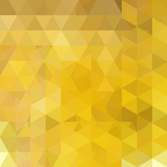 Abstract yellow mosaic background. Triangle geometric background. Design elements. Vector illustration