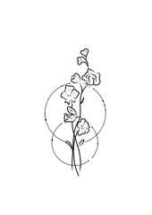 vector illustration, Line drawing printable clip Art, Abstract minimalistic, Line print