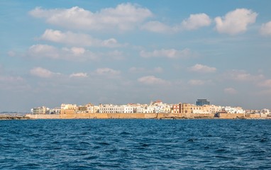 Panoramic view of Gallipoli, a village near ionian sea, Apulia, Salento, Italy