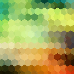 Fototapeta na wymiar Geometric pattern, vector background with hexagons in green, brown tones. Illustration pattern
