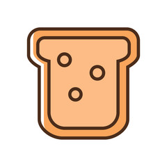 Color icon piece of bread
