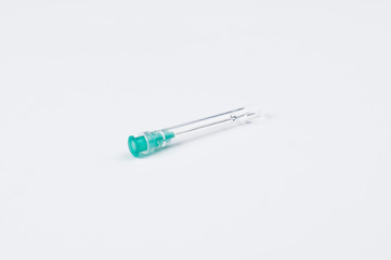 Syringe and needle isolated on white background.Copy space