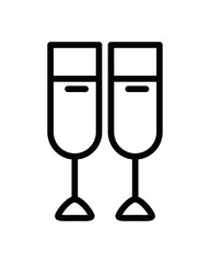 champagne cups drink isolated icon