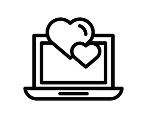 happy valentines day laptop with heart