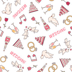 Romantic seamless pattern design.
