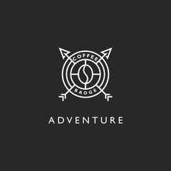 adventure and hunt coffee logo badge inspiration