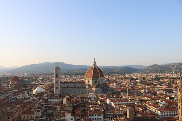 Panoramic view from cathedral of  Florence. 