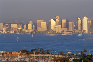 San Diego skyline and marina