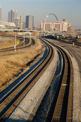 Fototapeta premium Train tracks in St. Louis