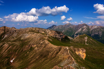 Panoramic view over the Alps, Grossglockner High Alpine Road.
