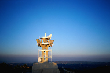 Antenna against blue sky