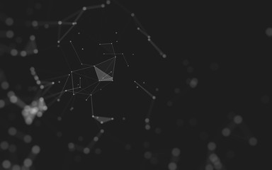 Abstract background. Molecules technology with polygonal shapes, connecting dots and lines....