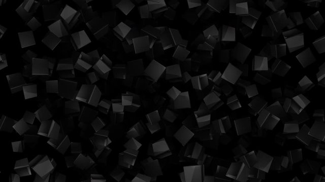 Minimal black cubic surface in motion. 3D render animation of cubes rotating