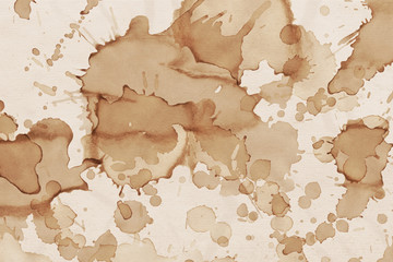 Vintage and old looking coffee cup stain background. Painted with a tea retro texture. Grunge paper...
