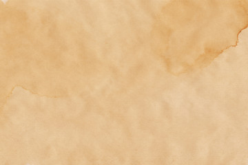 Vintage and old looking coffee cup stain background. Painted with a tea retro texture. Grunge paper for drawing. Ancient book page.