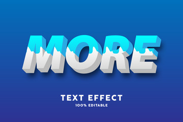 3D Fresh blue and white milk style text effect