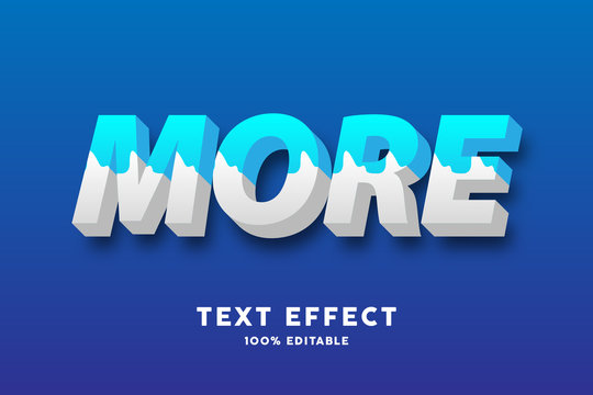 3D Fresh Blue And White Milk Style Text Effect