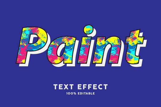 Bold text paint brush colorful text effect