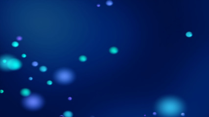 Dark blue bokeh background with blurred glowing bluish spheres