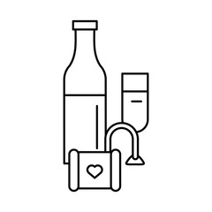 happy valentines day wine bottle with heart