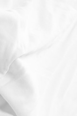 White bedding sheets texture for background.