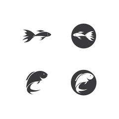 Fish logo template. Creative vector symbol of fishing club or online 