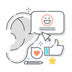 Buzz marketing related color line vector icon, illustration