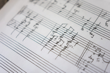 Handwritten sheet music on clean white paper